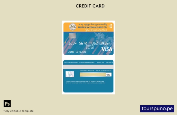 lista para imprimir plantilla de tarjeta de débito visa LTD del Banco Nacional d